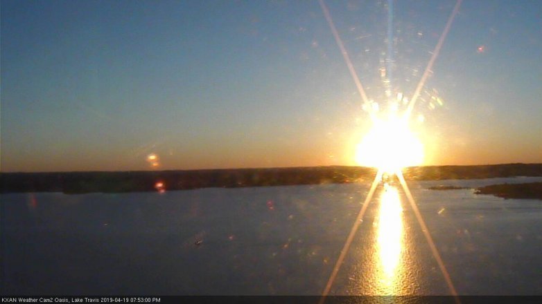 Lake Travis webcam, April 19, 2019 6:55 PM CT