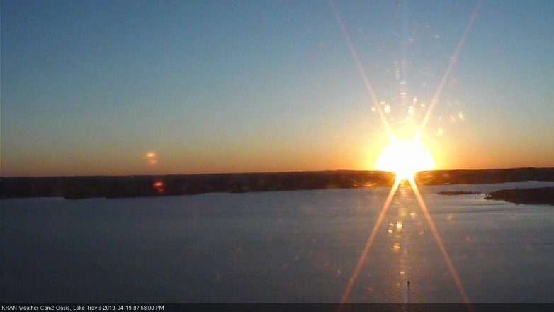 Lake Travis webcam, April 19, 2019 7:00 PM CT