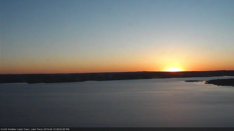 Lake Travis webcam, April 19, 2019 7:05 PM CT