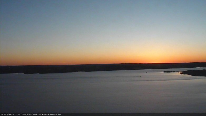 Lake Travis webcam, April 19, 2019 7:10 PM CT
