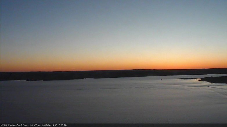 Lake Travis webcam, April 19, 2019 7:15 PM CT