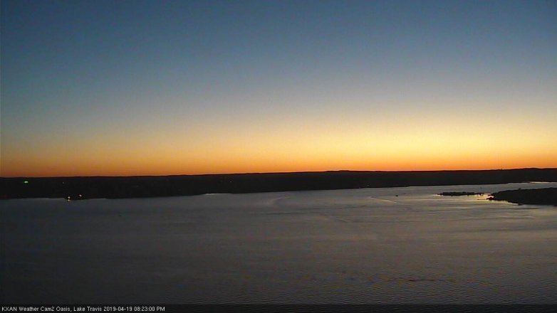 Lake Travis webcam, April 19, 2019 7:25 PM CT