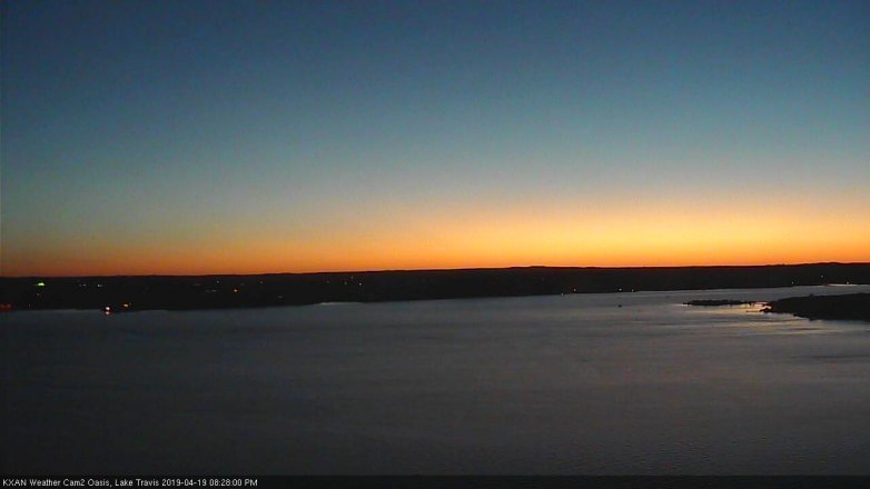 Lake Travis webcam, April 19, 2019 7:30 PM CT