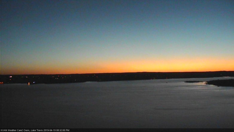 Lake Travis webcam, April 19, 2019 7:35 PM CT