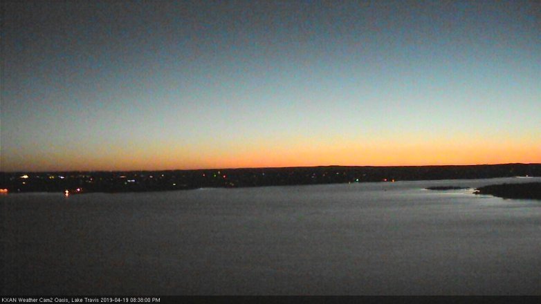 Lake Travis webcam, April 19, 2019 7:40 PM CT