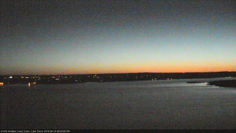 Lake Travis webcam, April 19, 2019 7:45 PM CT