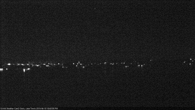 Lake Travis webcam, April 19, 2019 9:45 PM CT