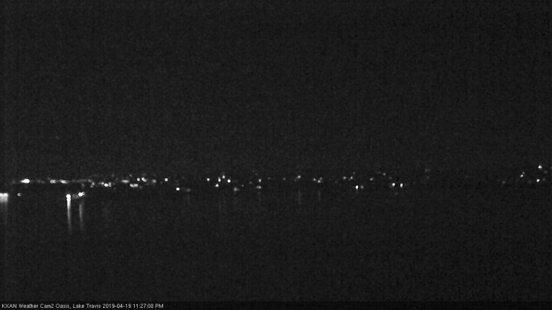 Lake Travis webcam, April 19, 2019 10:30 PM CT