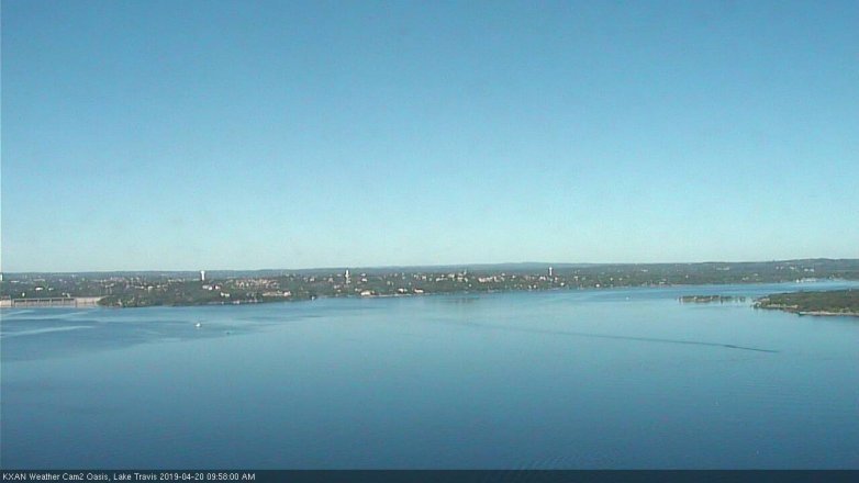 Lake Travis webcam, April 20, 2019 9:00 AM CT