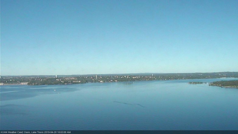 Lake Travis webcam, April 20, 2019 9:05 AM CT