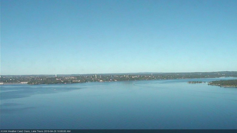 Lake Travis webcam, April 20, 2019 9:10 AM CT