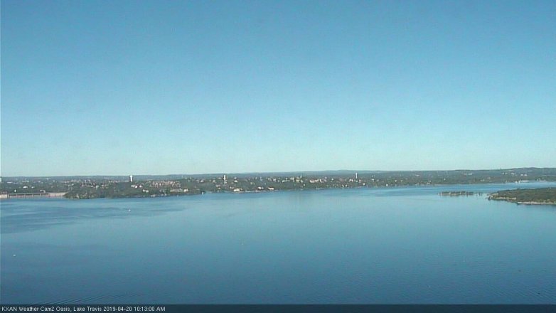 Lake Travis webcam, April 20, 2019 9:15 AM CT