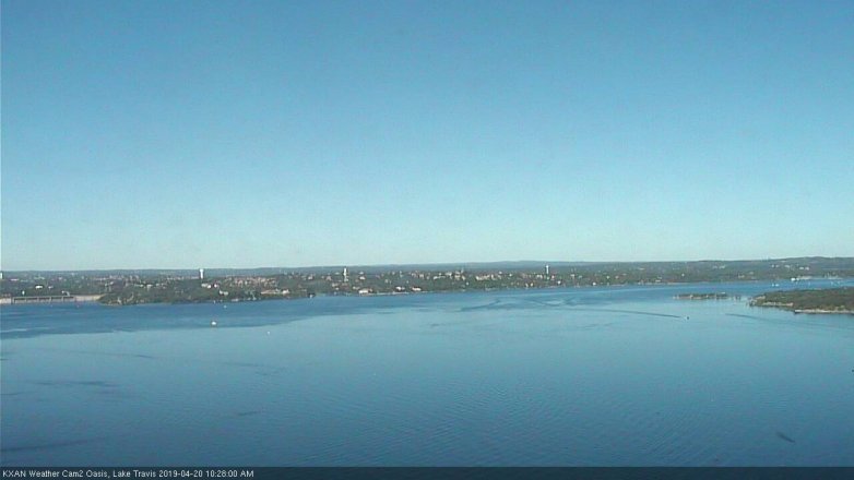 Lake Travis webcam, April 20, 2019 9:30 AM CT