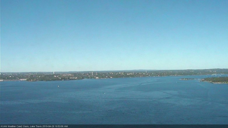 Lake Travis webcam, April 20, 2019 9:55 AM CT