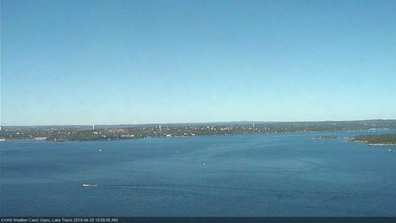 Lake Travis webcam, April 20, 2019 10:00 AM CT