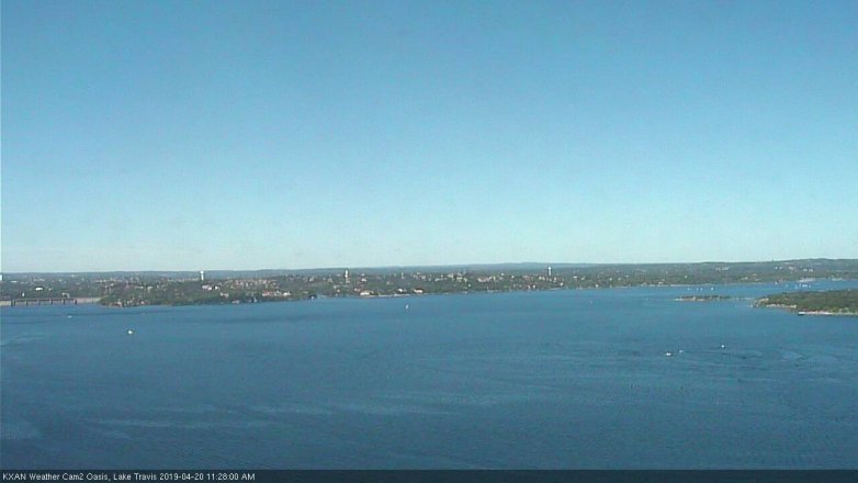 Lake Travis webcam, April 20, 2019 10:30 AM CT