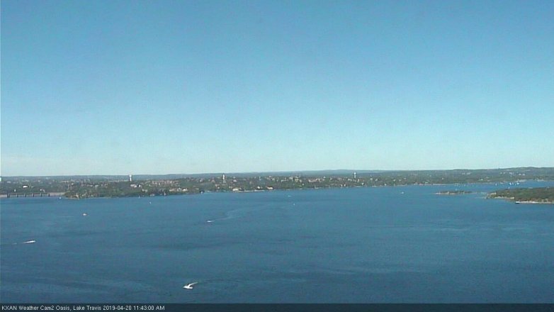 Lake Travis webcam, April 20, 2019 10:45 AM CT