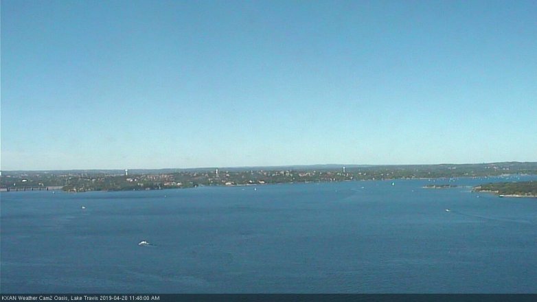 Lake Travis webcam, April 20, 2019 10:50 AM CT