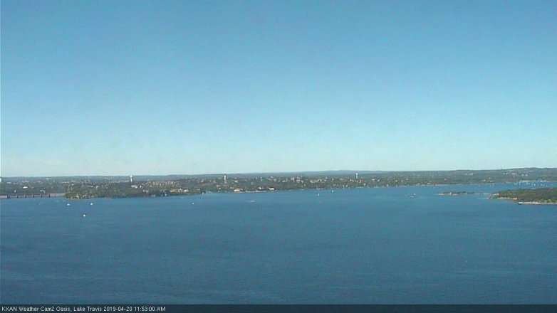 Lake Travis webcam, April 20, 2019 10:55 AM CT