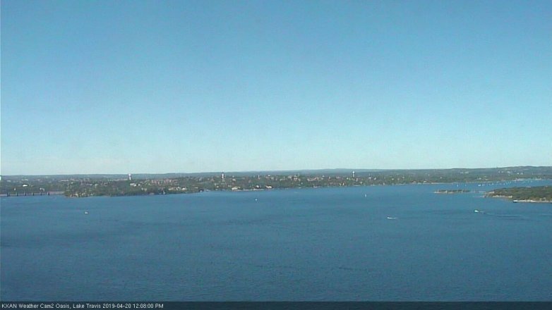 Lake Travis webcam, April 20, 2019 11:10 AM CT