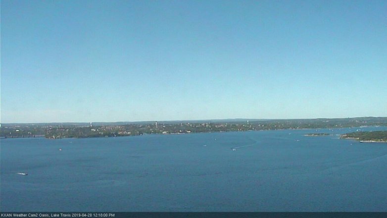 Lake Travis webcam, April 20, 2019 11:20 AM CT