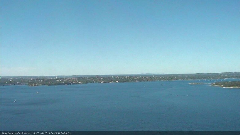 Lake Travis webcam, April 20, 2019 11:25 AM CT