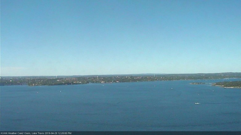 Lake Travis webcam, April 20, 2019 11:30 AM CT
