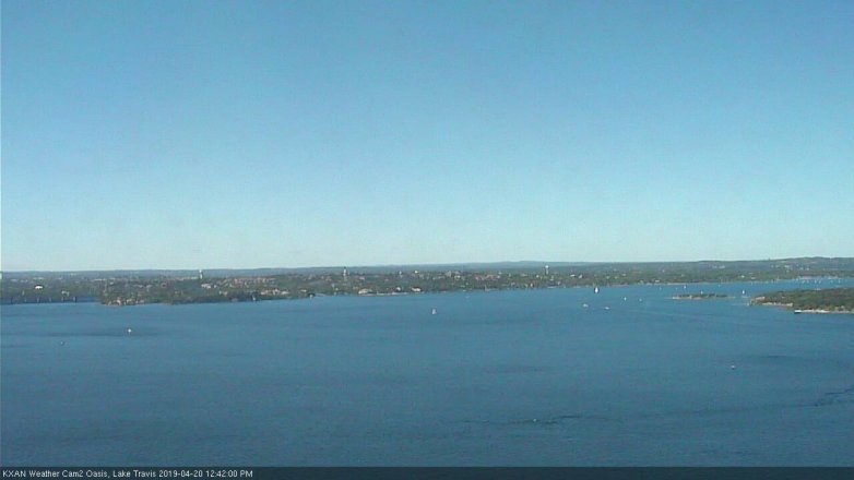 Lake Travis webcam, April 20, 2019 11:45 AM CT