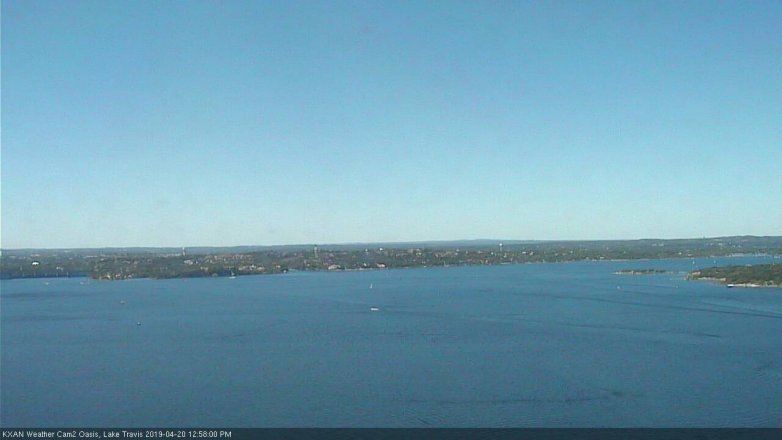 Lake Travis webcam, April 20, 2019 12:00 PM CT