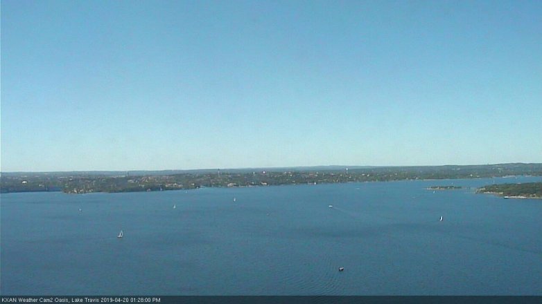 Lake Travis webcam, April 20, 2019 12:30 PM CT