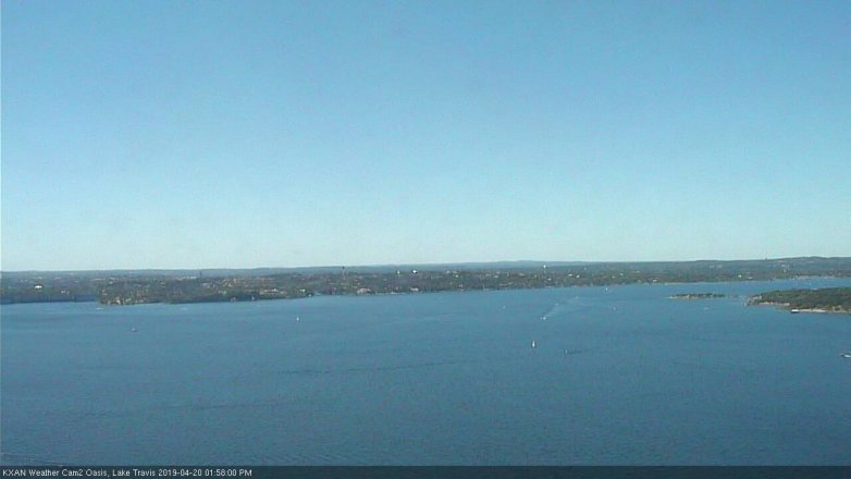 Lake Travis webcam, April 20, 2019 1:00 PM CT