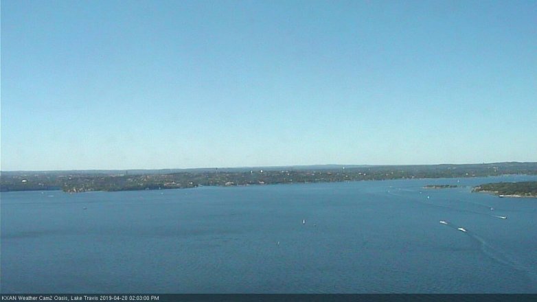 Lake Travis webcam, April 20, 2019 1:05 PM CT