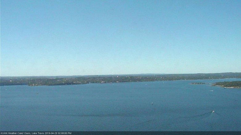 Lake Travis webcam, April 20, 2019 1:10 PM CT