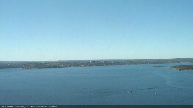 Lake Travis webcam, April 20, 2019 1:25 PM CT