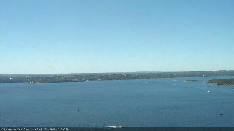 Lake Travis webcam, April 20, 2019 1:30 PM CT