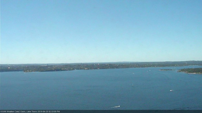 Lake Travis webcam, April 20, 2019 1:35 PM CT