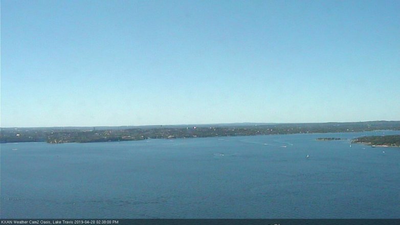 Lake Travis webcam, April 20, 2019 1:40 PM CT