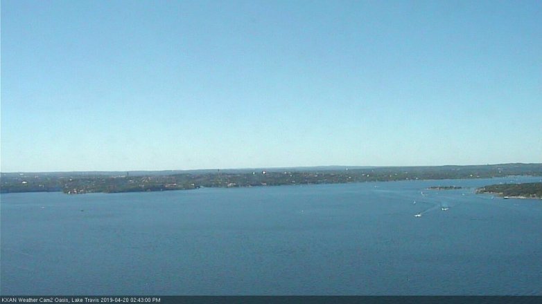 Lake Travis webcam, April 20, 2019 1:45 PM CT