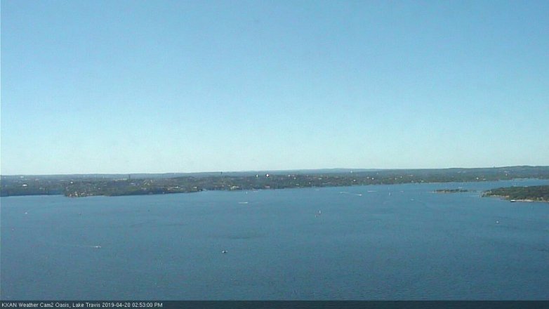 Lake Travis webcam, April 20, 2019 1:55 PM CT