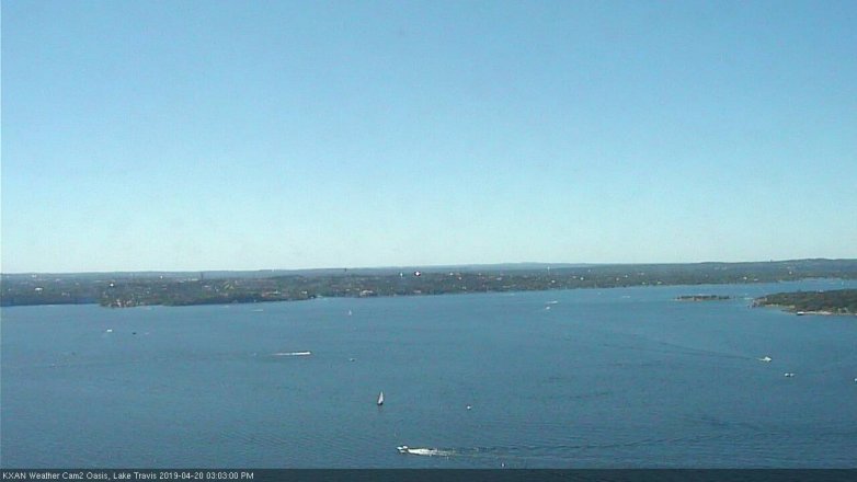 Lake Travis webcam, April 20, 2019 2:05 PM CT