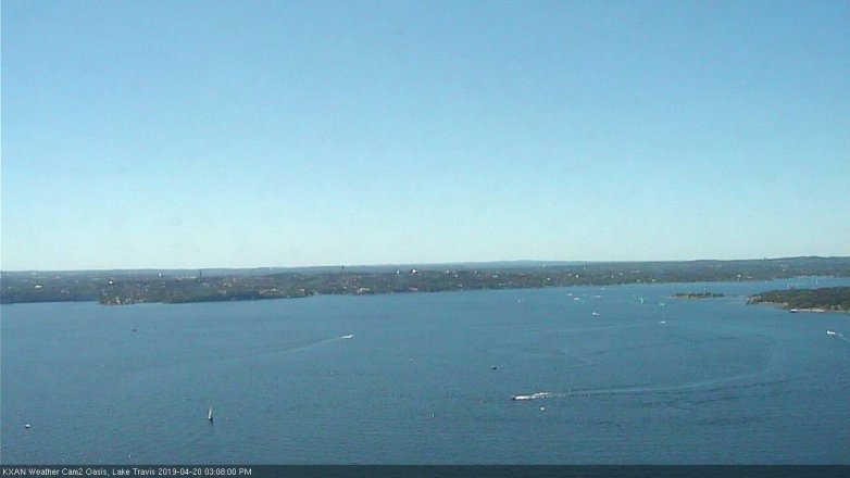 Lake Travis webcam, April 20, 2019 2:10 PM CT