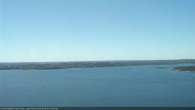 Lake Travis webcam, April 20, 2019 2:15 PM CT