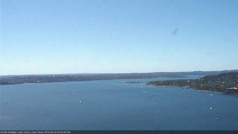 Lake Travis webcam, April 20, 2019 2:45 PM CT