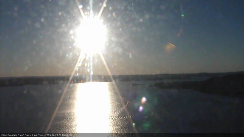 Lake Travis webcam, April 20, 2019 6:15 PM CT