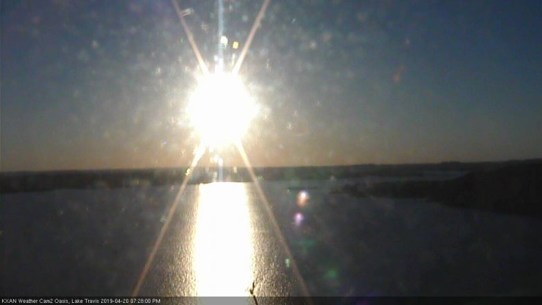 Lake Travis webcam, April 20, 2019 6:30 PM CT