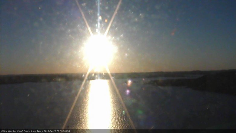 Lake Travis webcam, April 20, 2019 6:35 PM CT