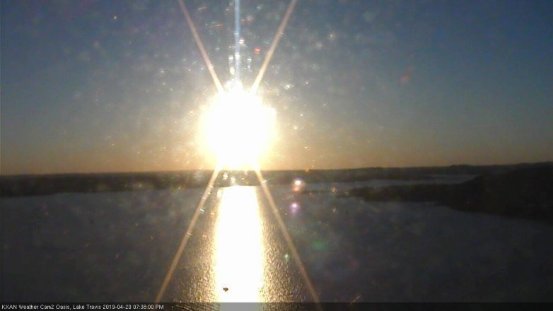 Lake Travis webcam, April 20, 2019 6:40 PM CT