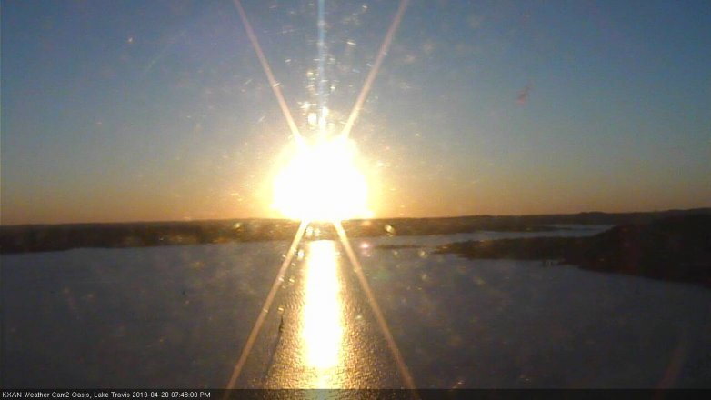 Lake Travis webcam, April 20, 2019 6:50 PM CT