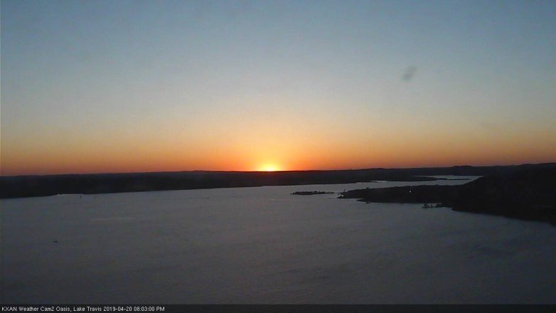 Lake Travis webcam, April 20, 2019 7:05 PM CT