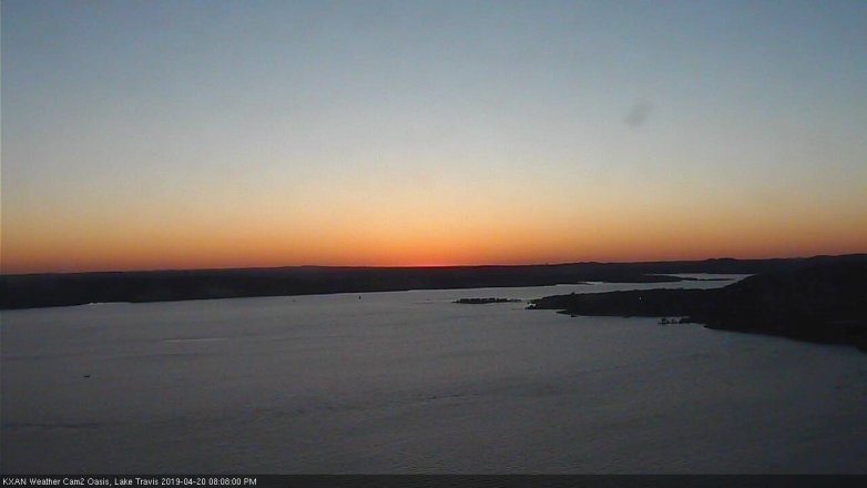 Lake Travis webcam, April 20, 2019 7:10 PM CT